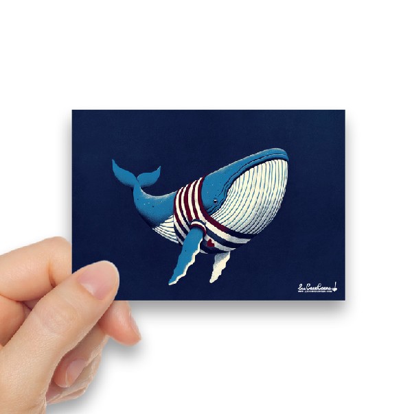 CARTE POSTALE baleine mariniere