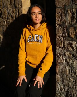 SWEAT CAP MIXTE Caen university moutarde